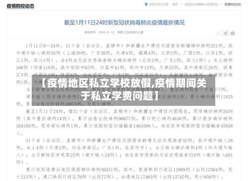 【疫情地区私立学校放假,疫情期间关于私立学费问题】
