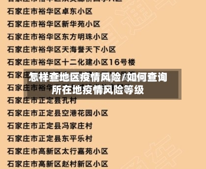 怎样查地区疫情风险/如何查询所在地疫情风险等级
