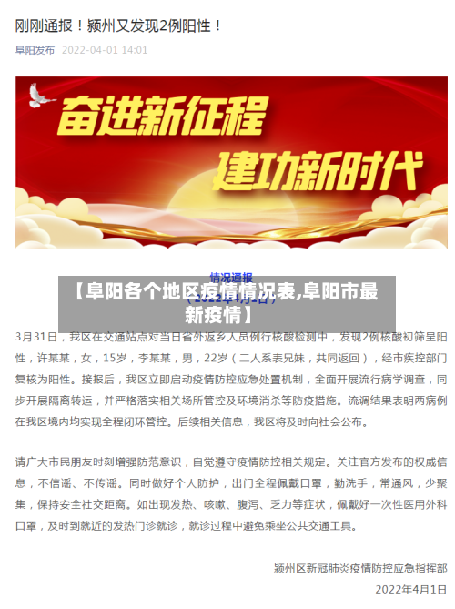 【阜阳各个地区疫情情况表,阜阳市最新疫情】-第2张图片