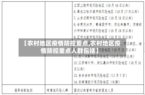 【农村地区疫情防控重点,农村地区疫情防控重点人群包括】