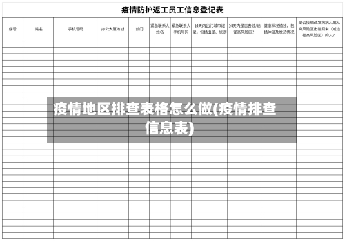 疫情地区排查表格怎么做(疫情排查信息表)-第2张图片