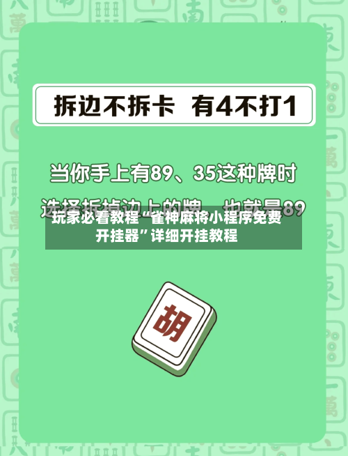 玩家必看教程“雀神麻将小程序免费开挂器”详细开挂教程-第3张图片