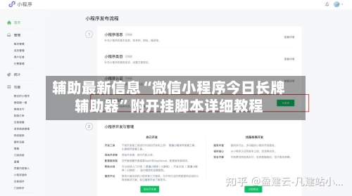 辅助最新信息“微信小程序今日长牌辅助器”附开挂脚本详细教程