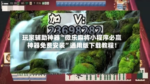 玩家辅助神器“微乐麻将小程序必赢神器免费安装”通用版下载教程！-第2张图片