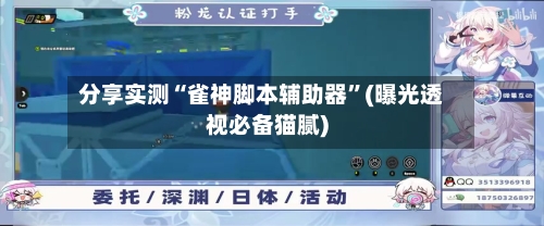 分享实测“雀神脚本辅助器”(曝光透视必备猫腻)-第3张图片