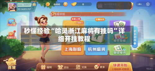 秒懂经验“哈灵浙江麻将有挂吗”详细开挂教程-第2张图片