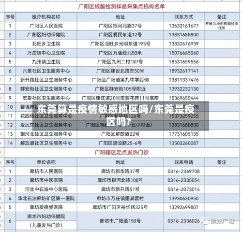 东莞算是疫情敏感地区吗/东莞是疫区吗?