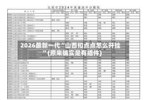 2026最新一代“山西扣点点怎么开挂”(原来确实是有插件)-第2张图片