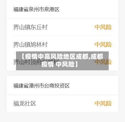 【疫情中高风险地区成都,成都疫情 中风险】-第2张图片