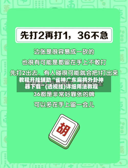教程开挂辅助“雀神广东麻将外卦神器下载”(透视挂)详细用法教程-第3张图片