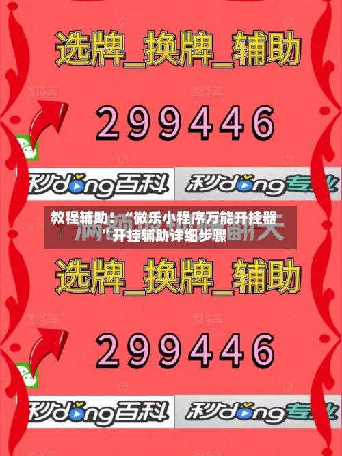 教程辅助！“微乐小程序万能开挂器”开挂辅助详细步骤-第2张图片