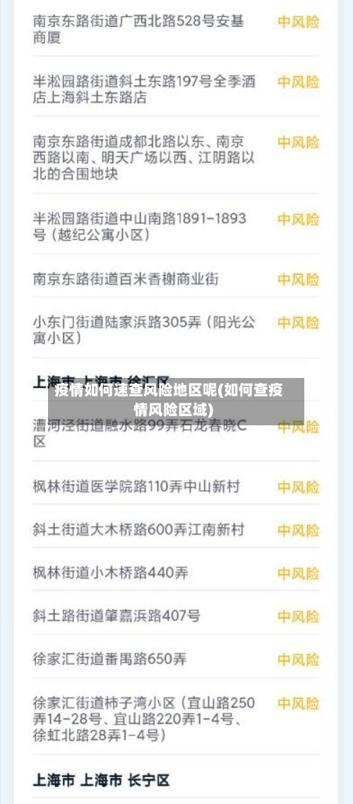 疫情如何速查风险地区呢(如何查疫情风险区域)