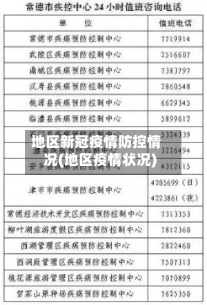 地区新冠疫情防控情况(地区疫情状况)