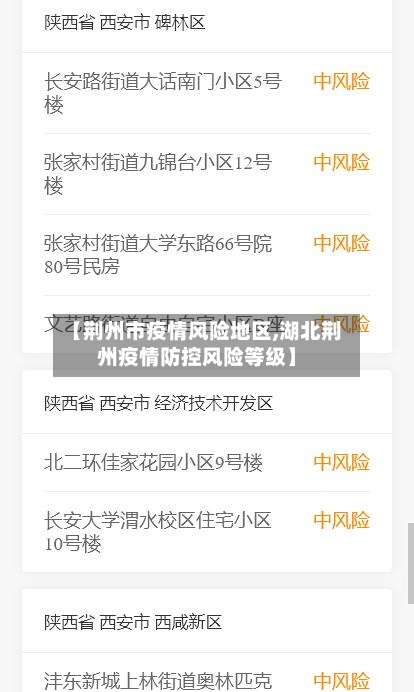 【荆州市疫情风险地区,湖北荆州疫情防控风险等级】