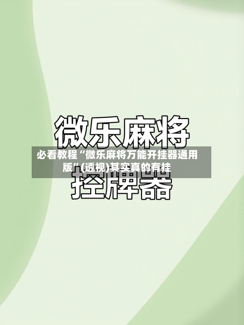 必看教程“微乐麻将万能开挂器通用版”(透视)其实真的有挂-第2张图片