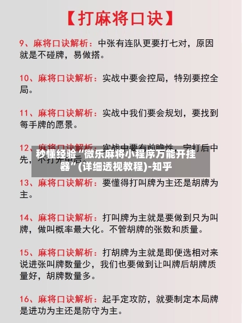 秒懂经验“微乐麻将小程序万能开挂器”(详细透视教程)-知乎-第3张图片