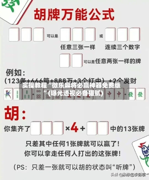 实操教程“微乐麻将必赢神器免费版”(曝光透视必备猫腻)-第3张图片