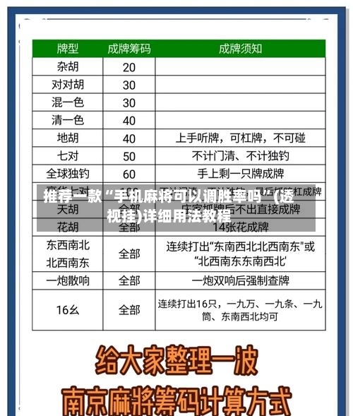 推荐一款“手机麻将可以调胜率吗	”(透视挂)详细用法教程-第2张图片