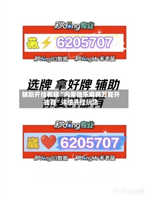 辅助开挂教程“内蒙微乐麻将万能开挂器”详细开挂玩法