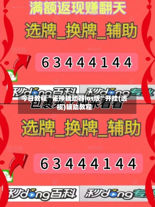 今日教程“雀神辅助器ios版”开挂(透视)辅助教程-第2张图片