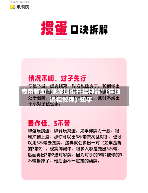 专用辅助“悠游掼蛋开挂神器”(详细透视教程)-知乎