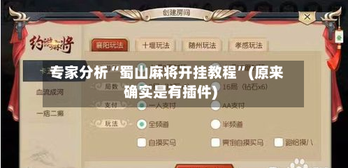 专家分析“蜀山麻将开挂教程	”(原来确实是有插件)-第2张图片