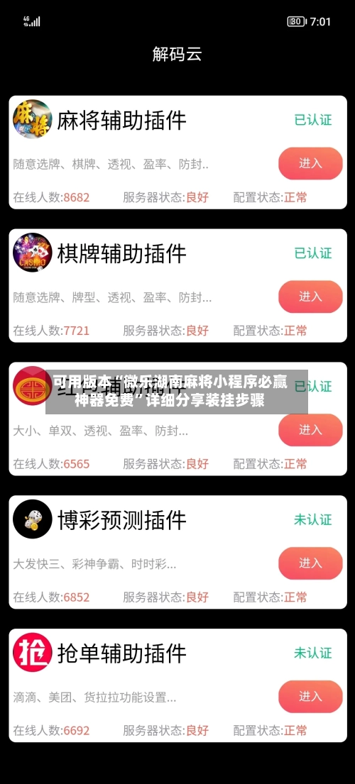 可用版本“微乐湖南麻将小程序必赢神器免费”详细分享装挂步骤-第2张图片