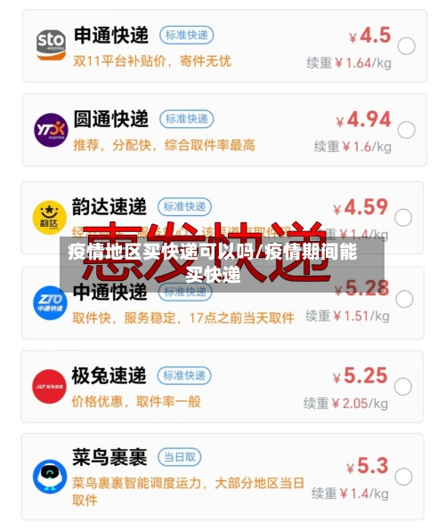疫情地区买快递可以吗/疫情期间能买快递