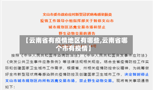 【云南省有疫情地区有哪些,云南省哪个市有疫情】-第2张图片