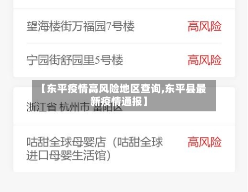 【东平疫情高风险地区查询,东平县最新疫情通报】