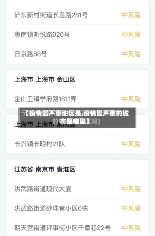 【疫情最严重地区是,疫情最严重的城市是哪里】