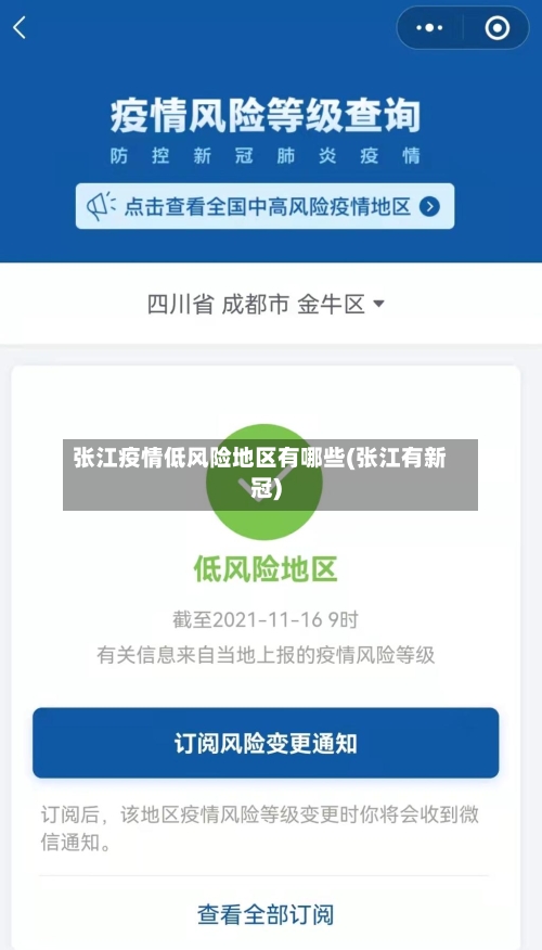 张江疫情低风险地区有哪些(张江有新冠)