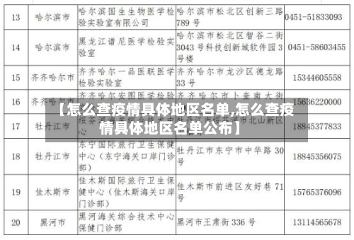 【怎么查疫情具体地区名单,怎么查疫情具体地区名单公布】