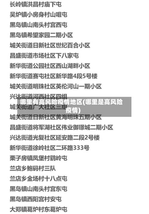 哪里有高风险疫情地区(哪里是高风险疫情)-第2张图片
