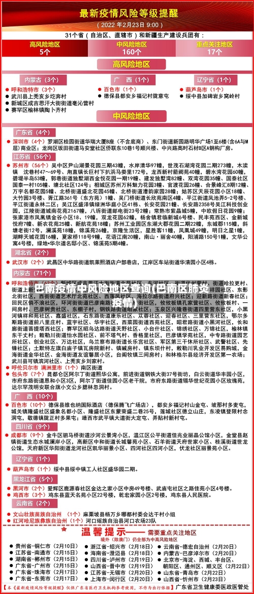 巴南疫情中风险地区查询(巴南区肺炎疫情)