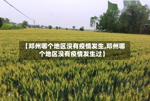 【邓州哪个地区没有疫情发生,邓州哪个地区没有疫情发生过】-第2张图片