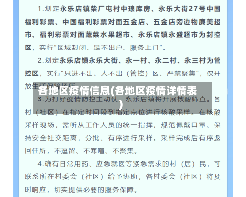 各地区疫情信息(各地区疫情详情表)