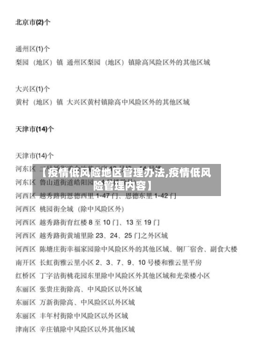 【疫情低风险地区管理办法,疫情低风险管理内容】