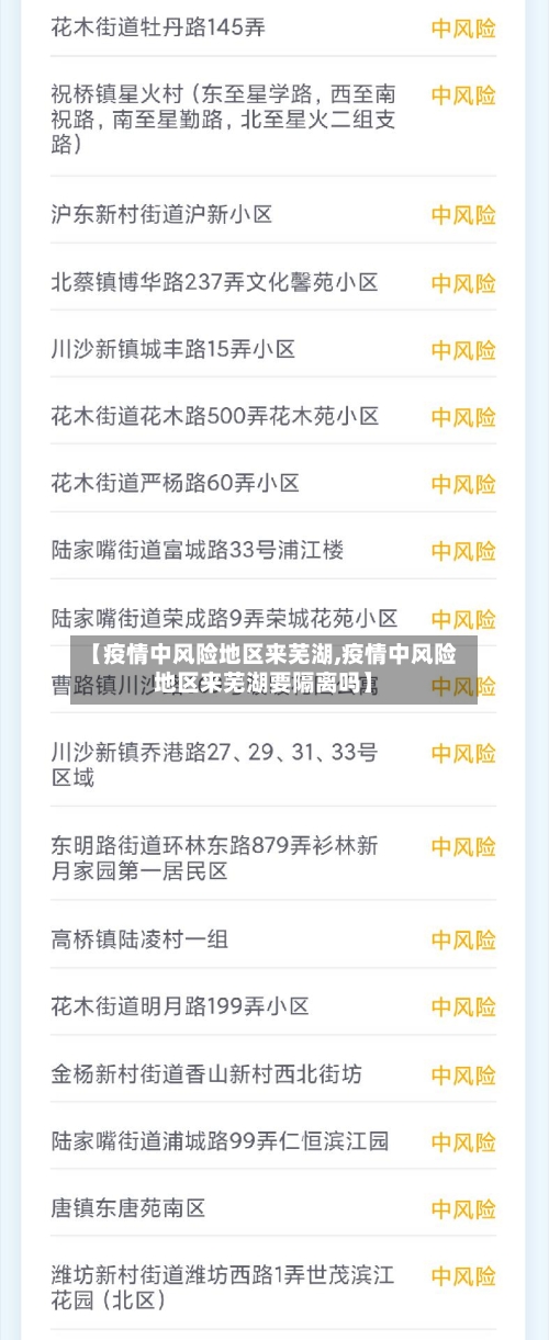 【疫情中风险地区来芜湖,疫情中风险地区来芜湖要隔离吗】-第2张图片