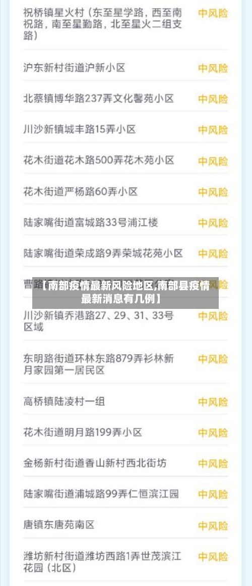 【南部疫情最新风险地区,南部县疫情最新消息有几例】-第3张图片