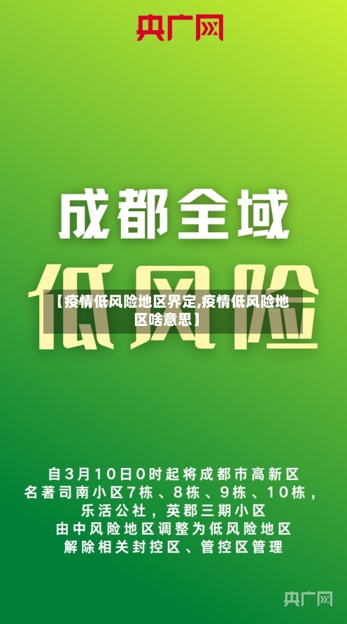 【疫情低风险地区界定,疫情低风险地区啥意思】
