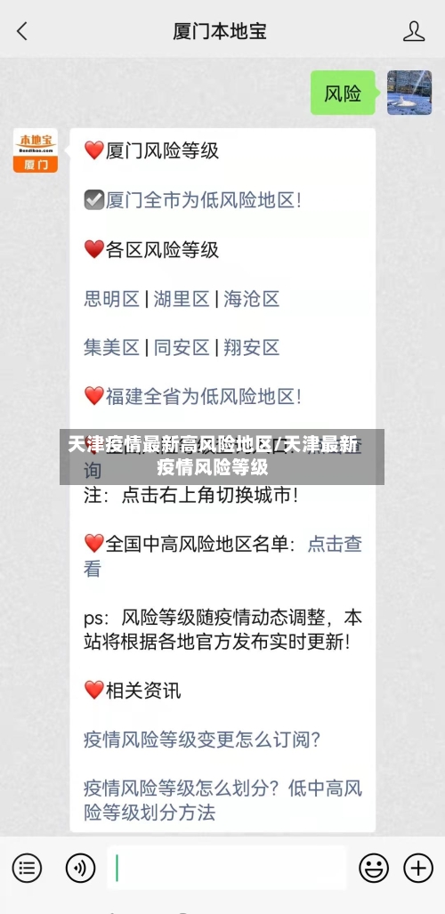 天津疫情最新高风险地区/天津最新疫情风险等级
